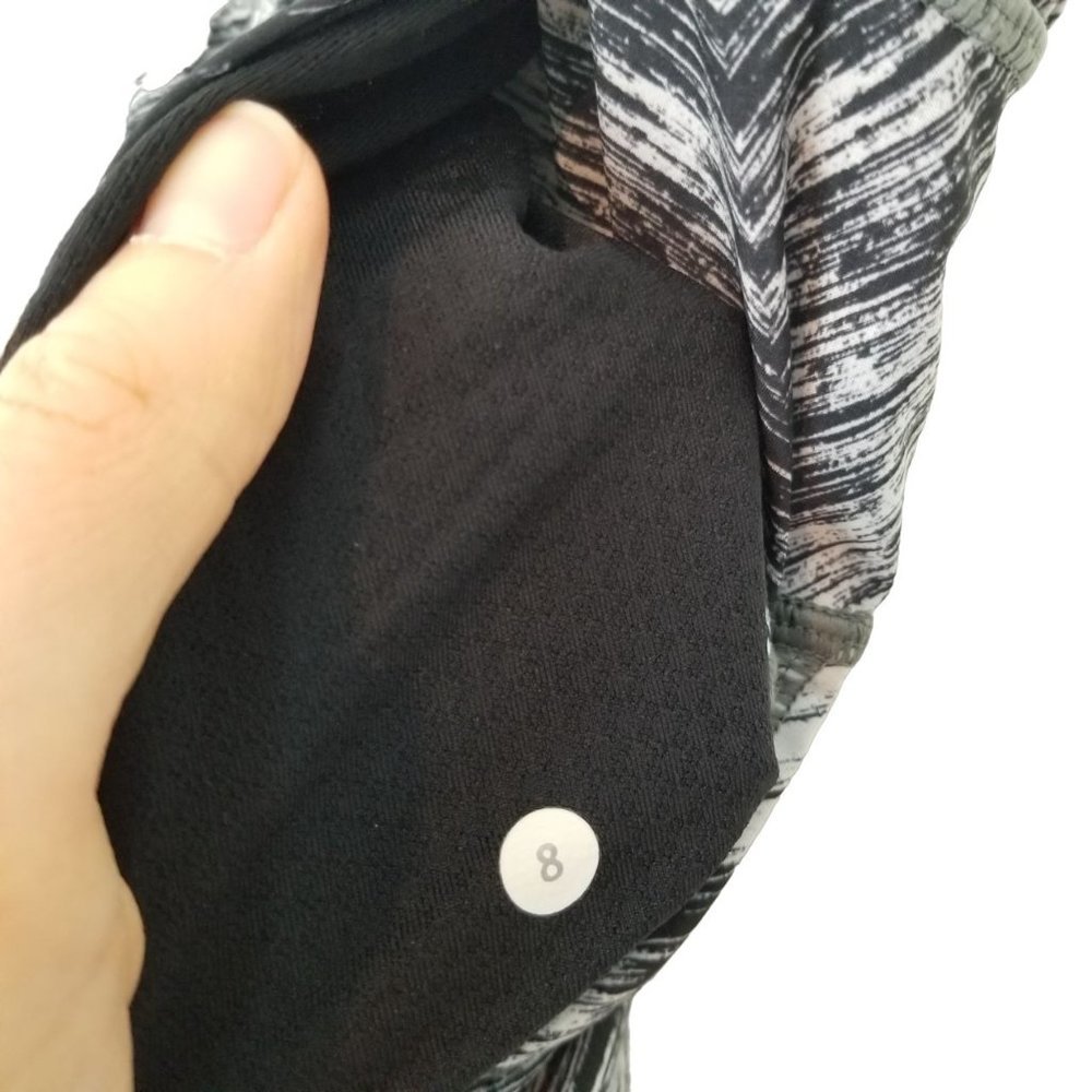 Lululemon Womens 8 Black/White Full-On Luon Jet Cr - Picture 6 of 9